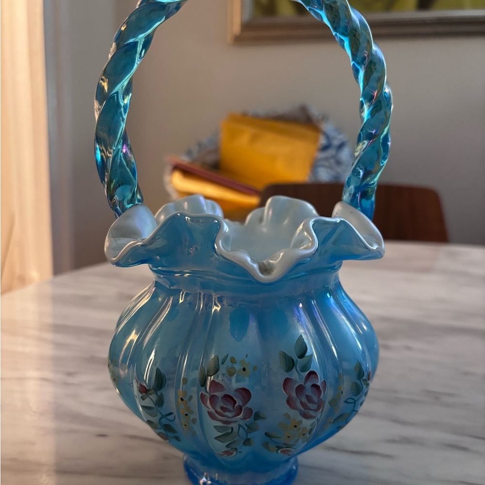 Fenton Aqua Blue Glass Bowl